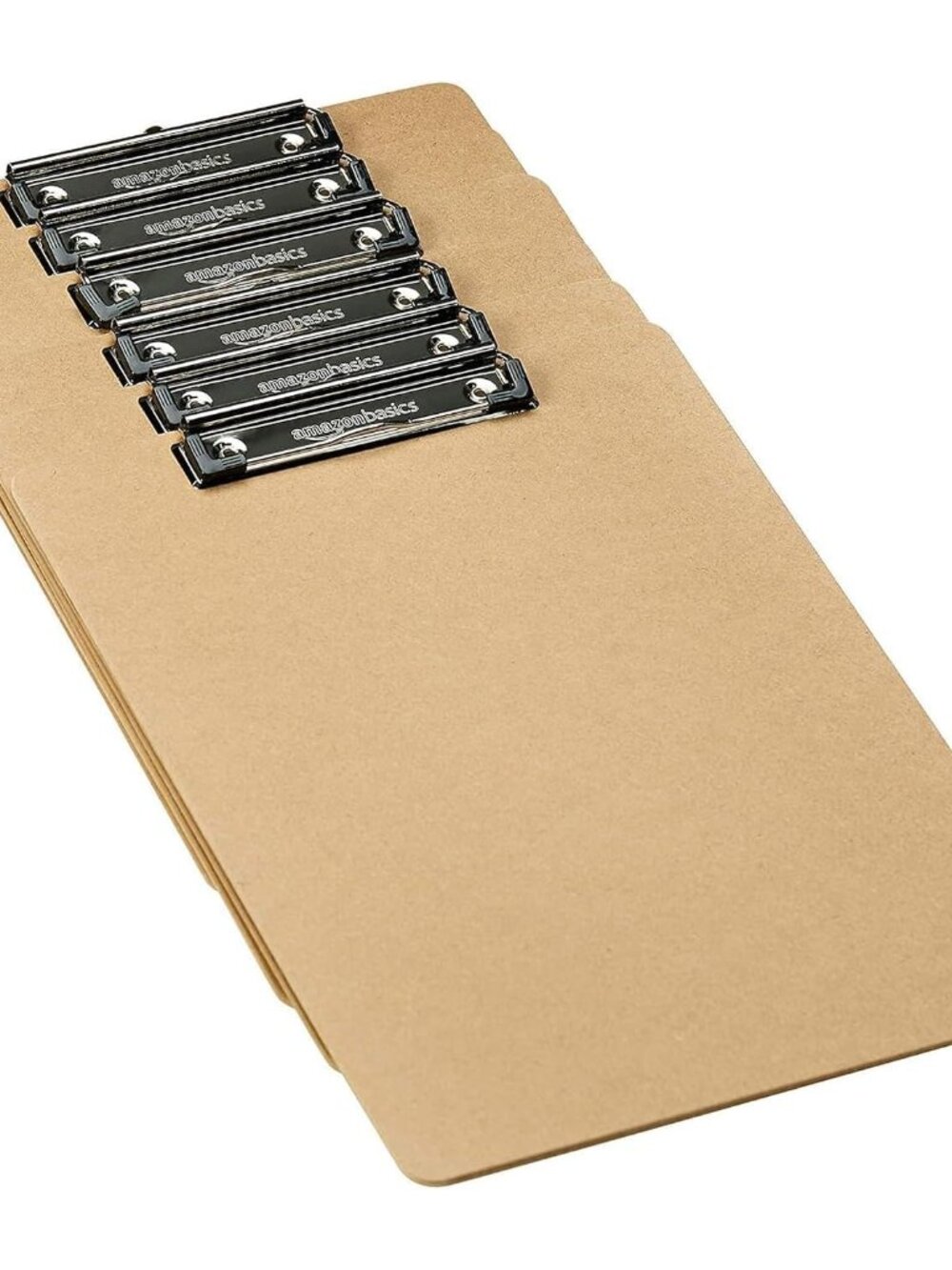 Hardboard Office Clipboard, Low-Profile, Letter Size, 9" x 12.5", Brown, 6-Pack